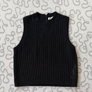 Frame The Crochet Tank Top in Black